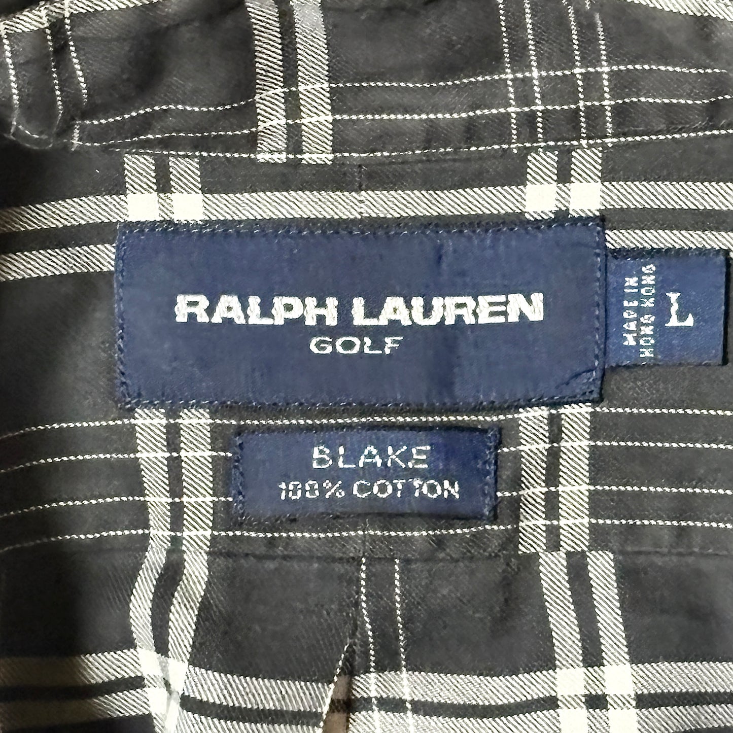 Ralph Lauren Golf Cotton Black Check Shirt – L