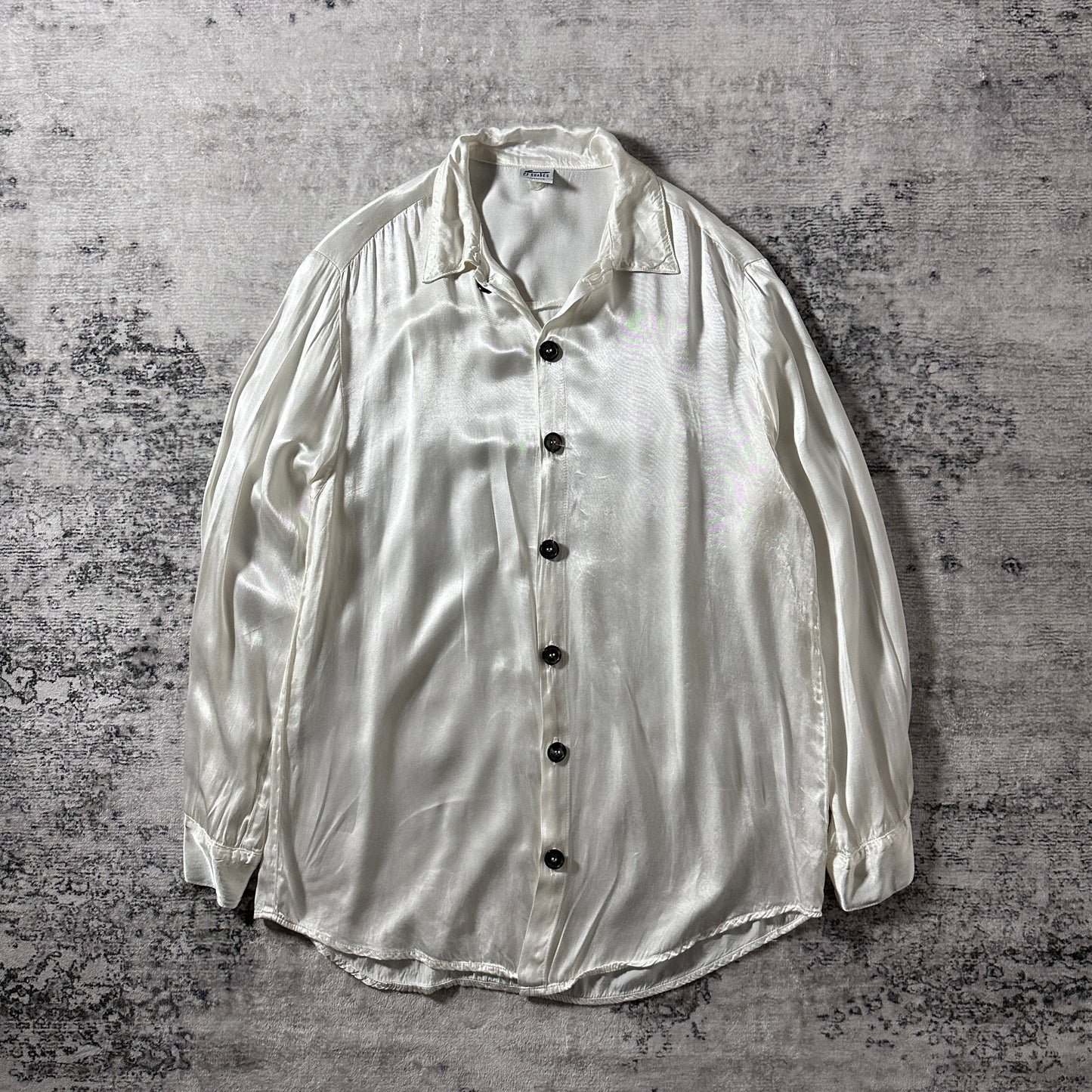 CP SHADES Rayon Long Sleeve Shirt Jacket – M – Ivory – Solid