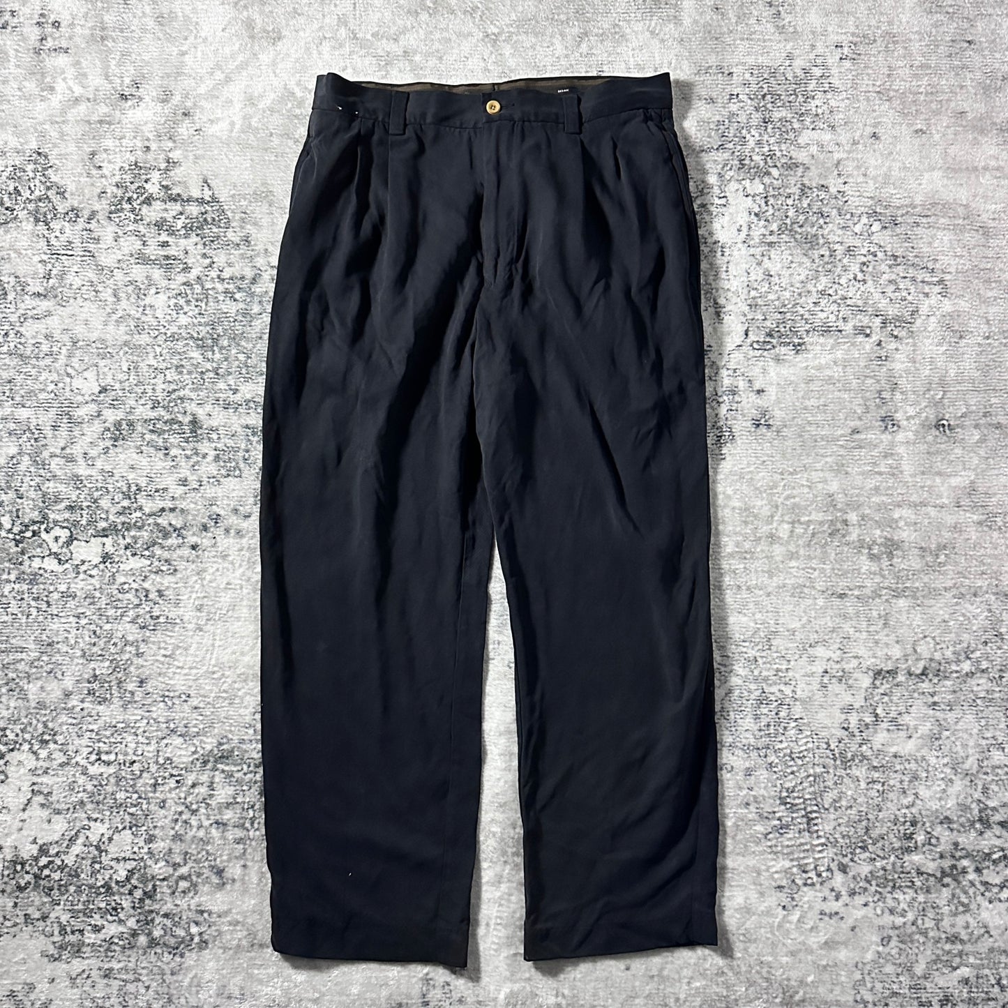 100% Silk Relax Trousers Black 35x30
