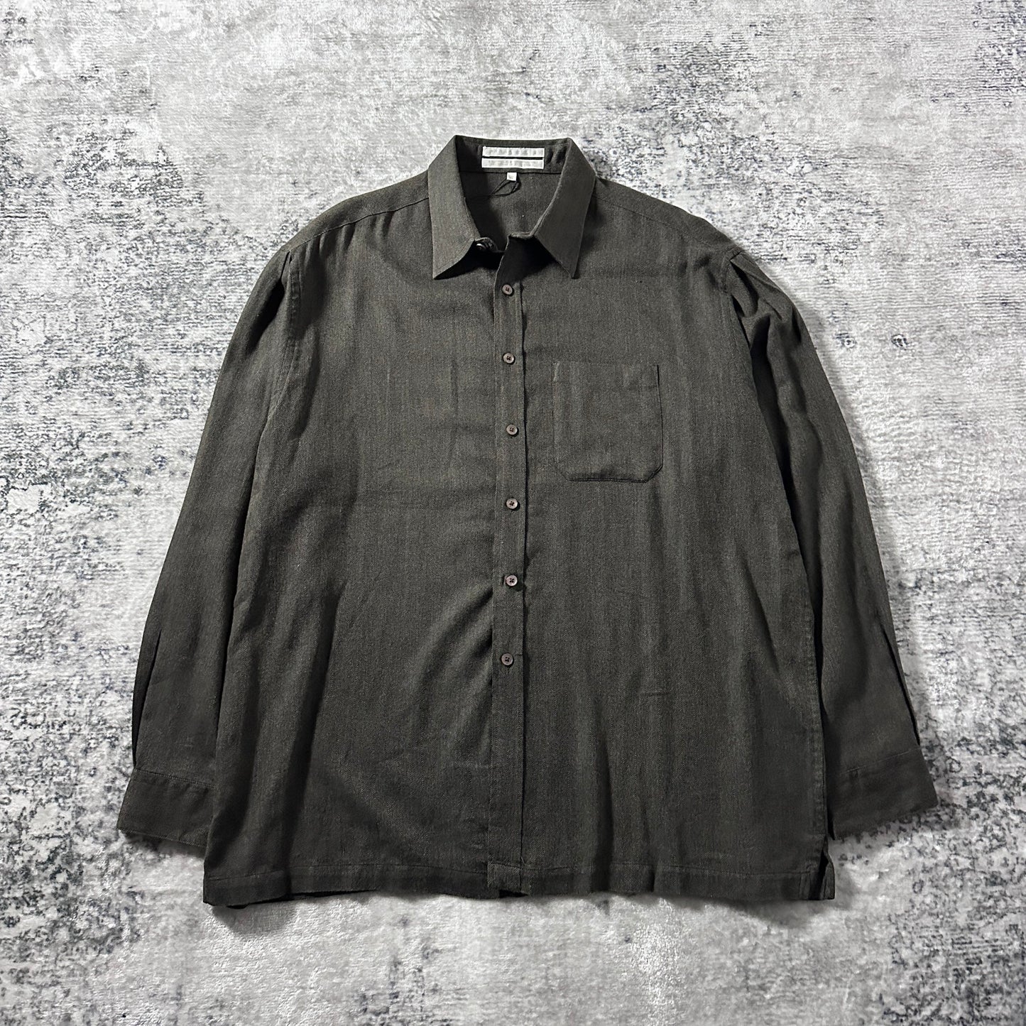 Perry Ellis Rayon Dark Brown Shirt – XL
