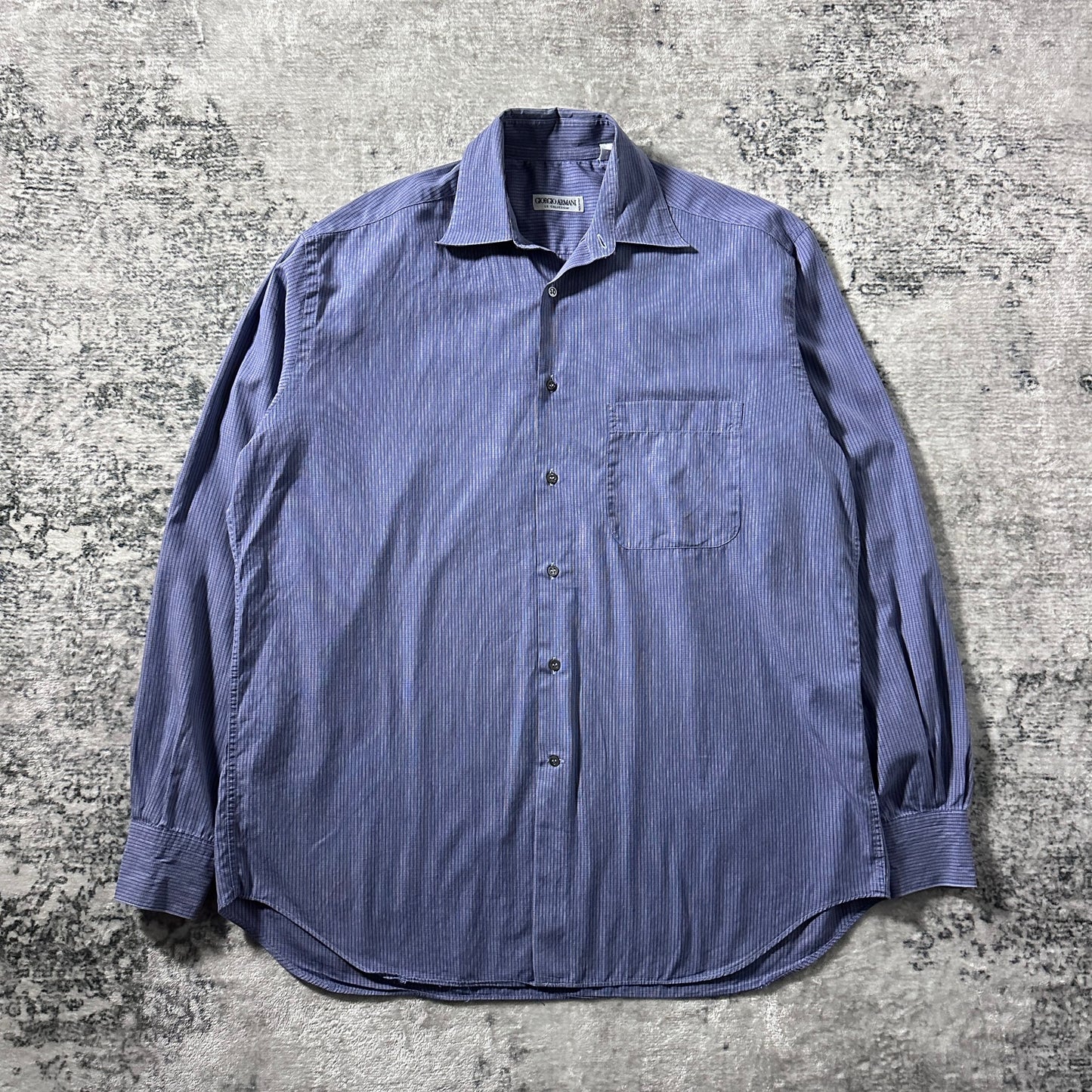 Giorgio Armani Blue Micro Check Shirt – L
