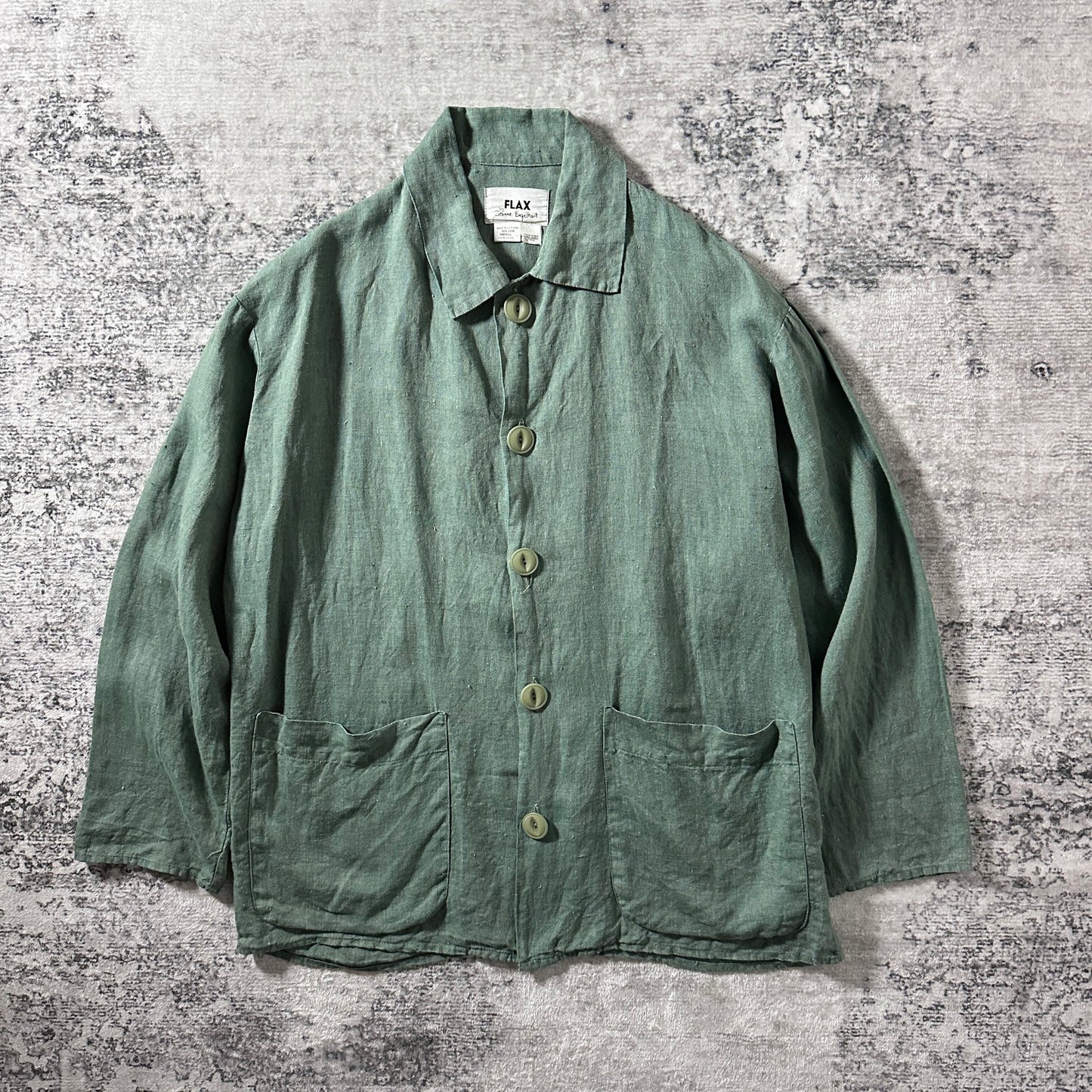 FLAX Linen Sage Green Shirt Jacket – S