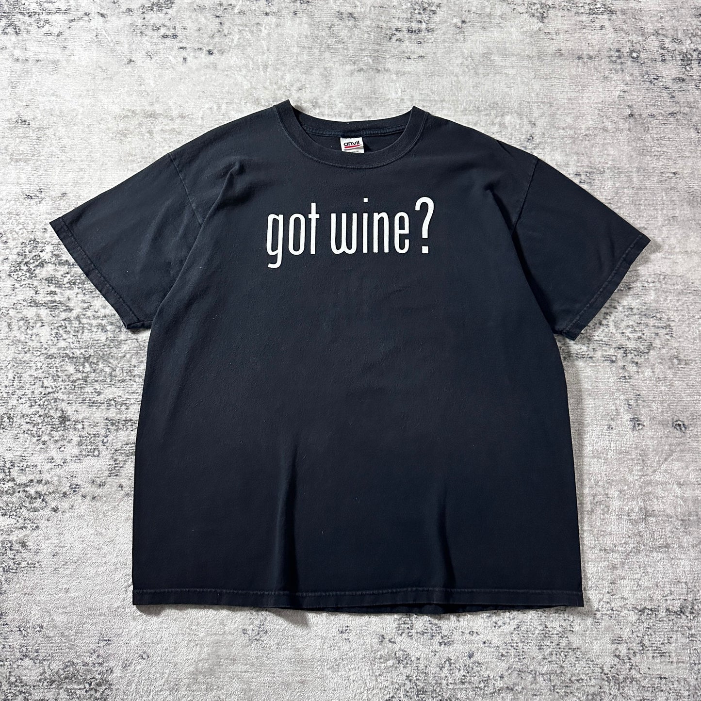 got wine?” Black Graphic T-Shirt / 100% Cotton / Size XL