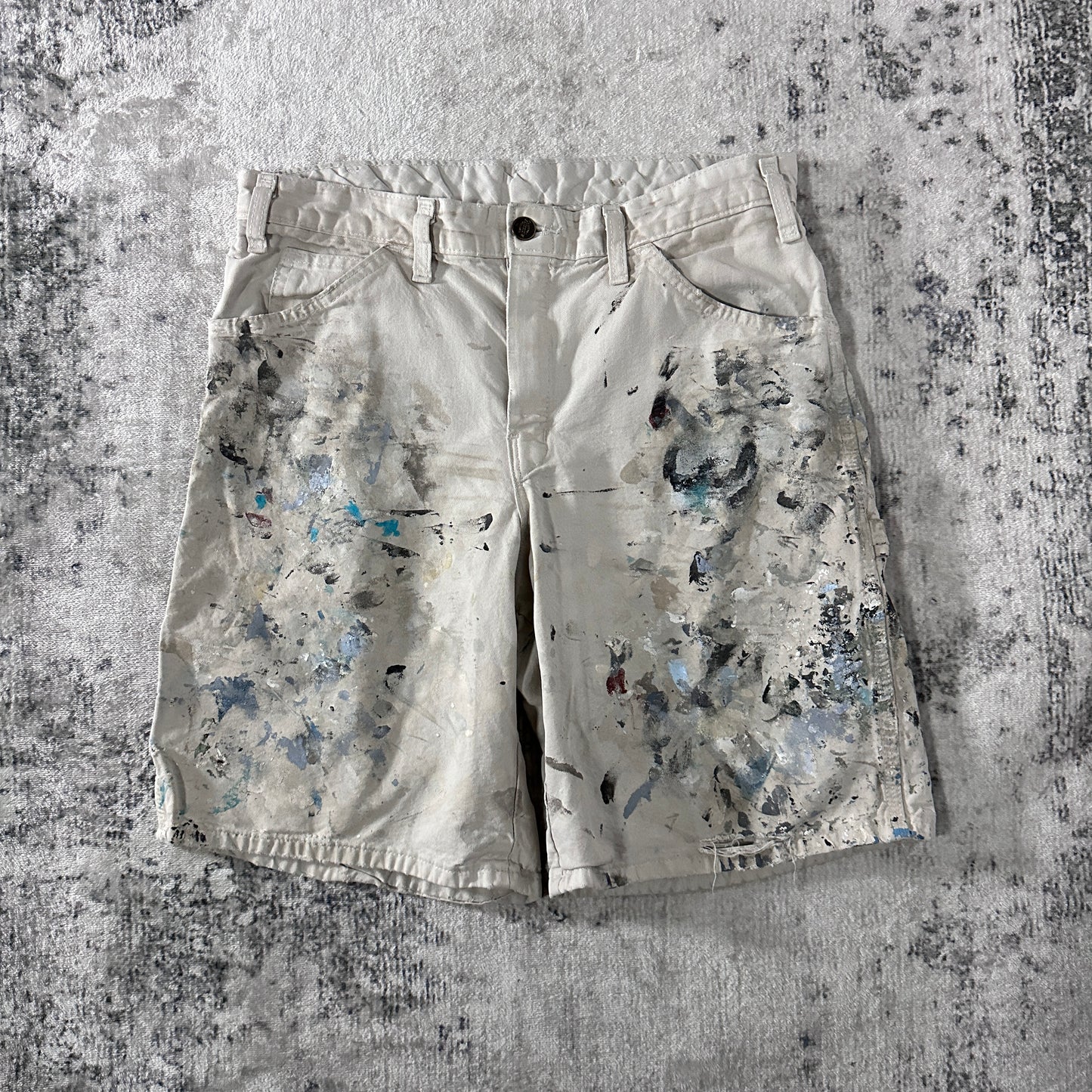 Dickies Paint Splatter Painter Shorts Natural White