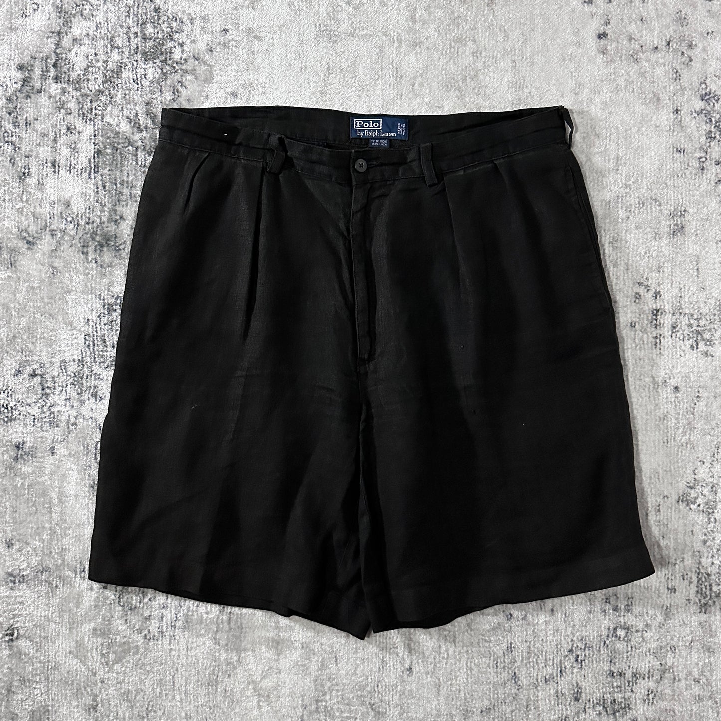 Polo by Ralph Lauren 100% Linen Black Tyler Shorts Size 36