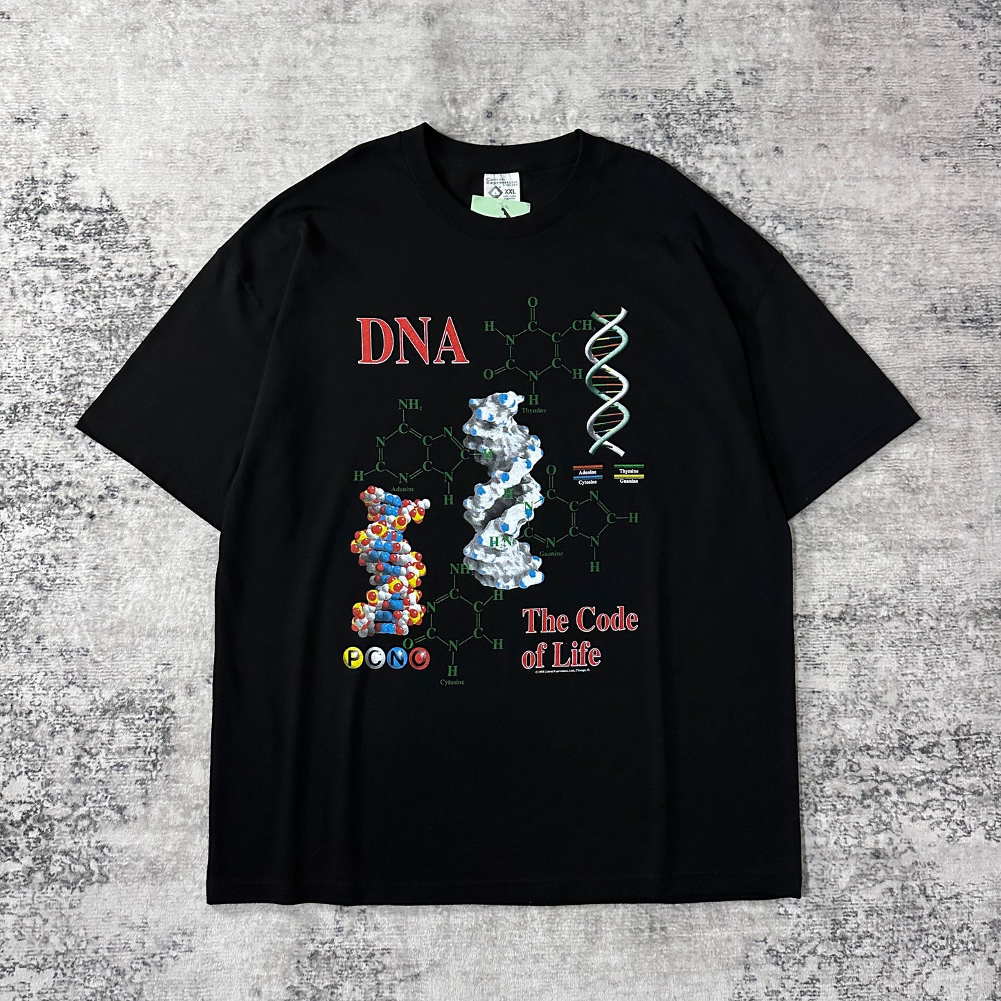 Cotton Expressions DNA The Code of Life Black Graphic T-Shirt XXL