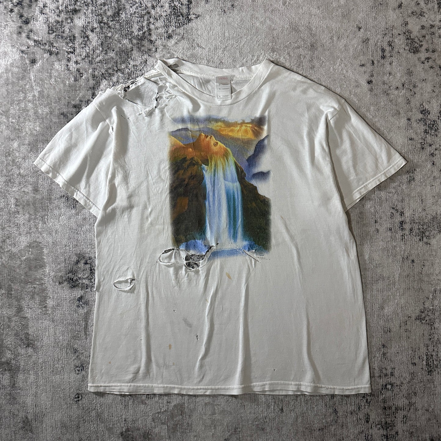 Waterfall Graphic T-Shirt XL White