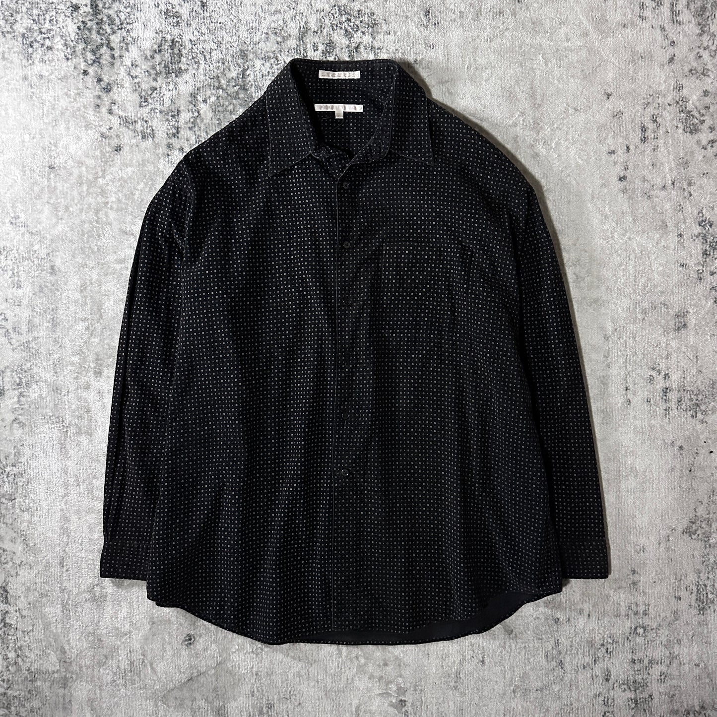 Perry Ellis Cotton Patterned Shirt XL Black