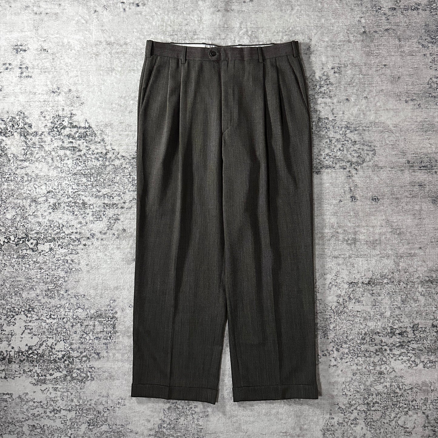 Zanella Gray Wool Pleated Trousers Size 35