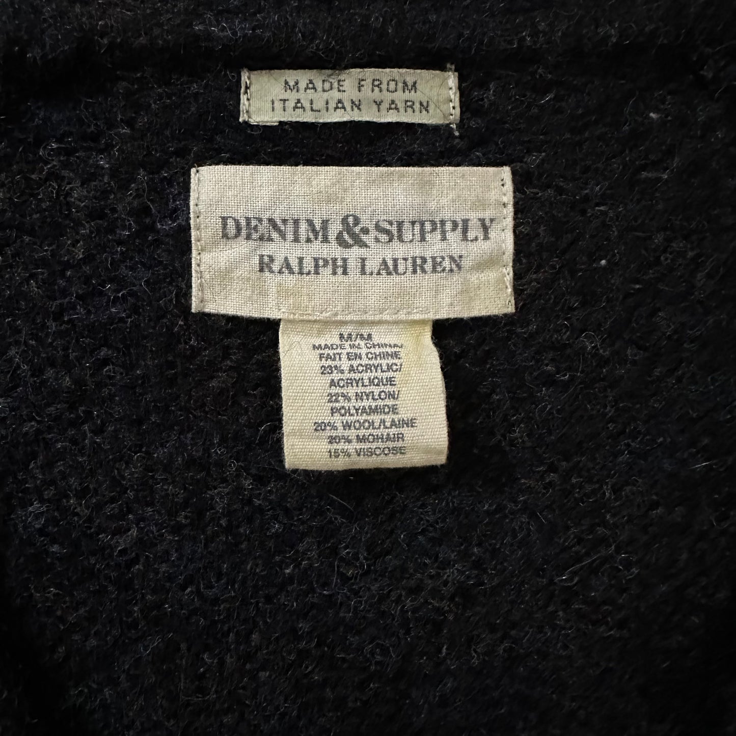 Mohair Cardigan – Charcoal Black – L Denim & Supply Ralph Lauren