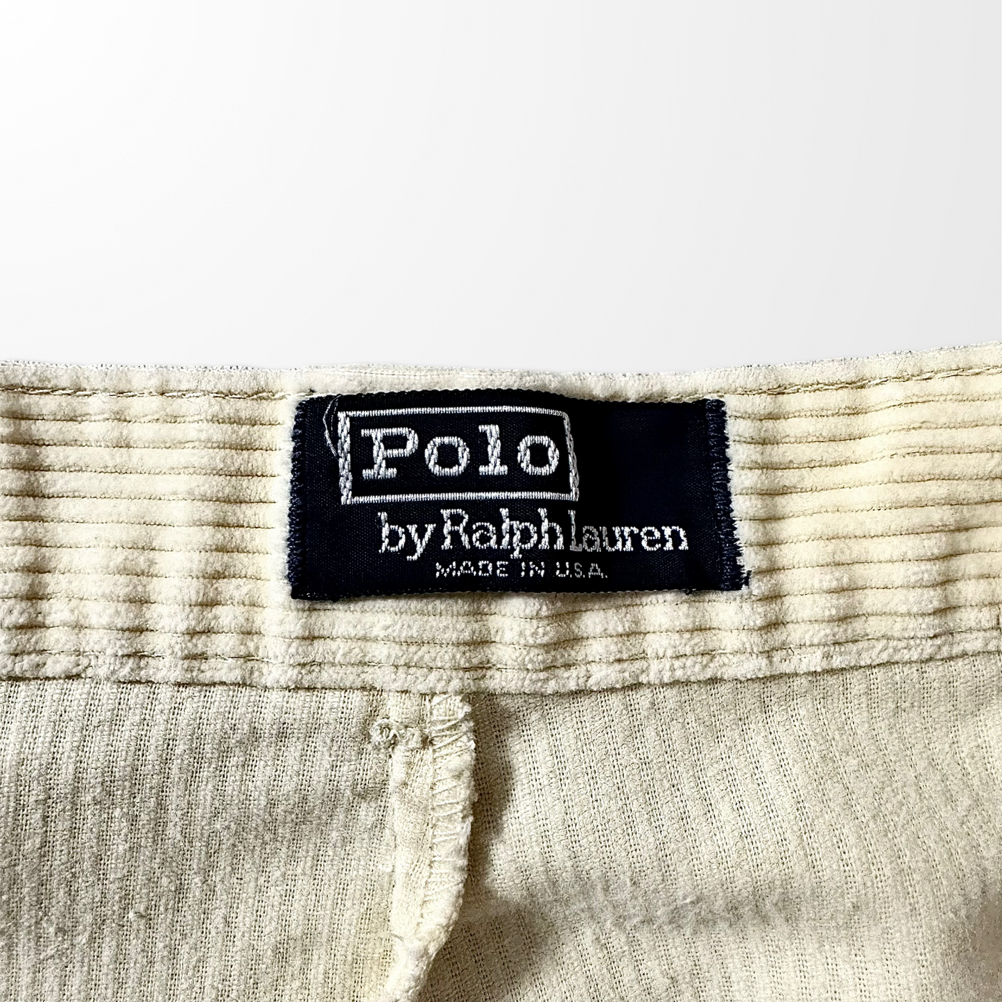Ralph Lauren Corduroy Pleated Pants – Cream – W38 Made In USA