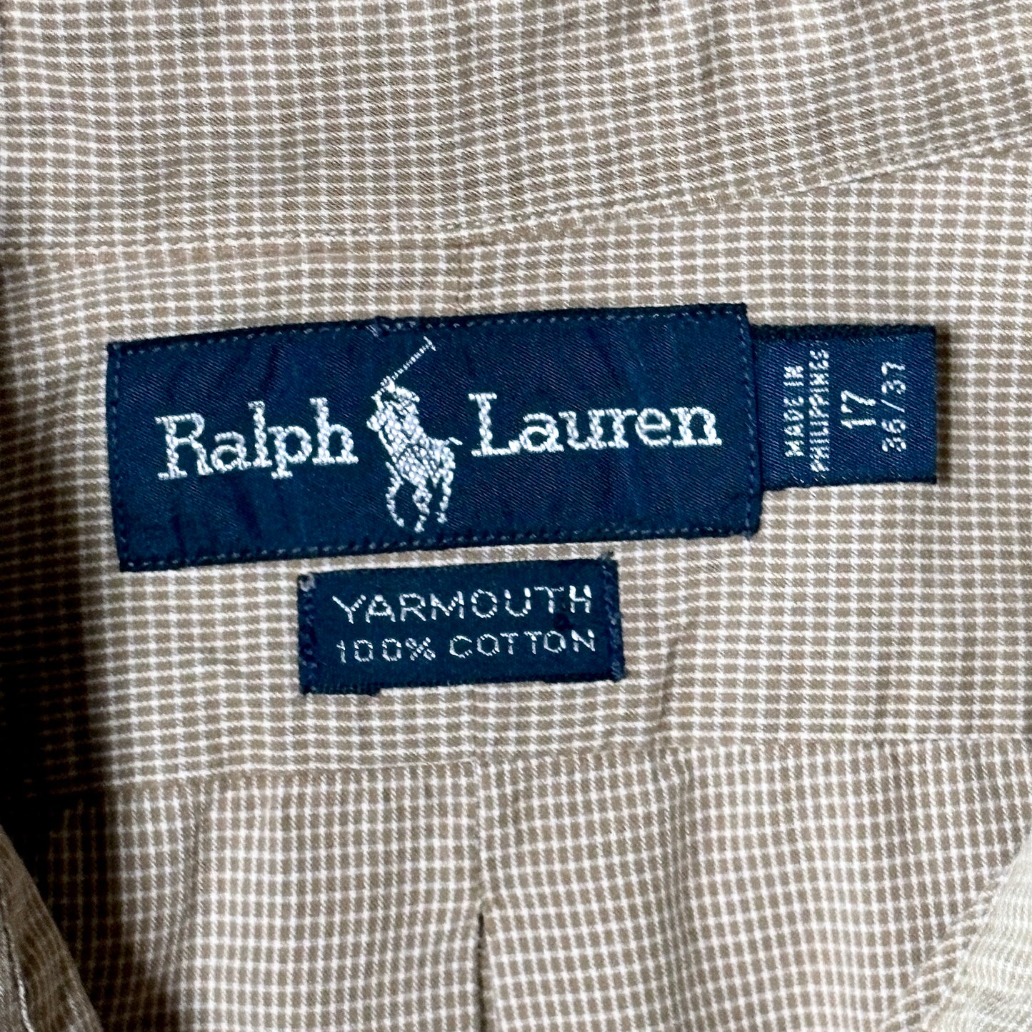Ralph Lauren Yarmouth Cotton Check Shirt – Beige – 17/L