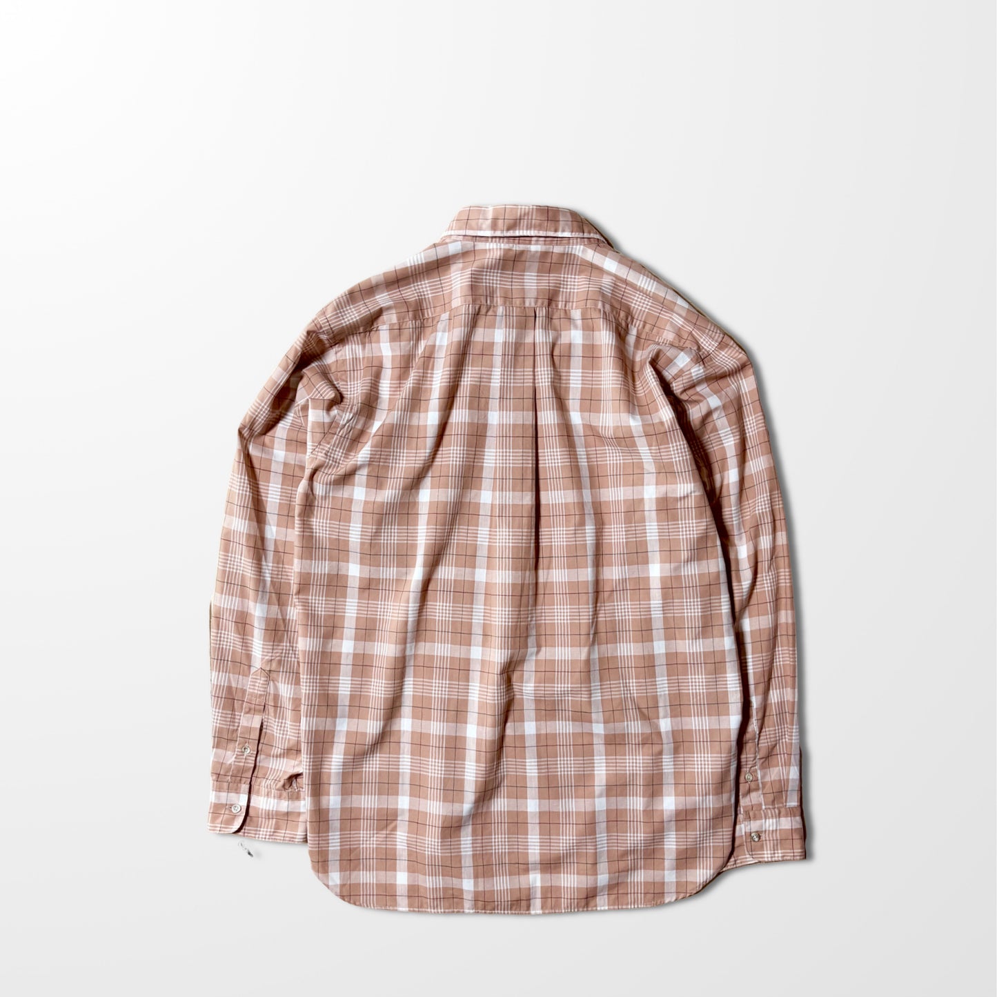 Christian Dior Gingham Check Shirt – Peach & White – Size XL – Vintage