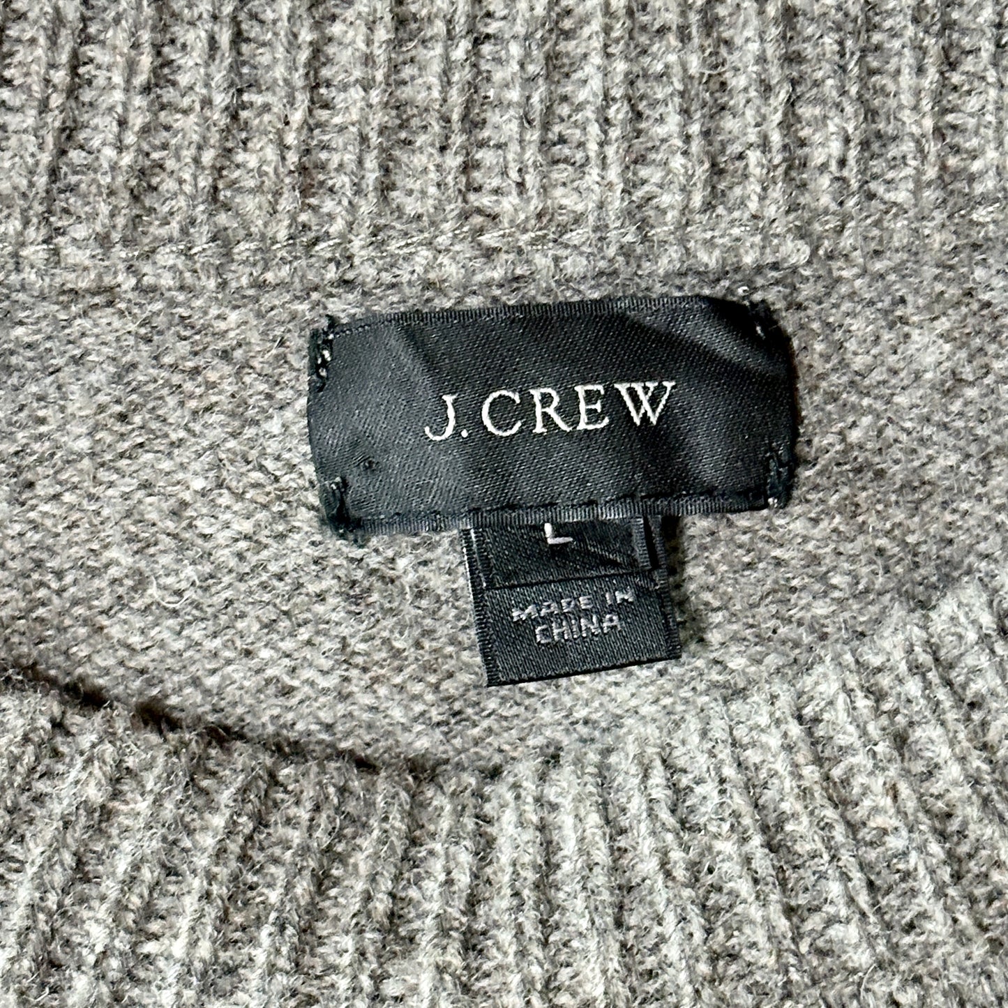 J.CREW 100% Lambswool Crewneck Sweater – Heather Gray – L