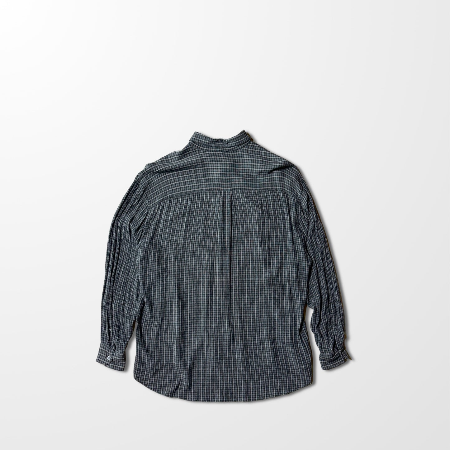 Perry Ellis Rayon Black Check Shirt – L