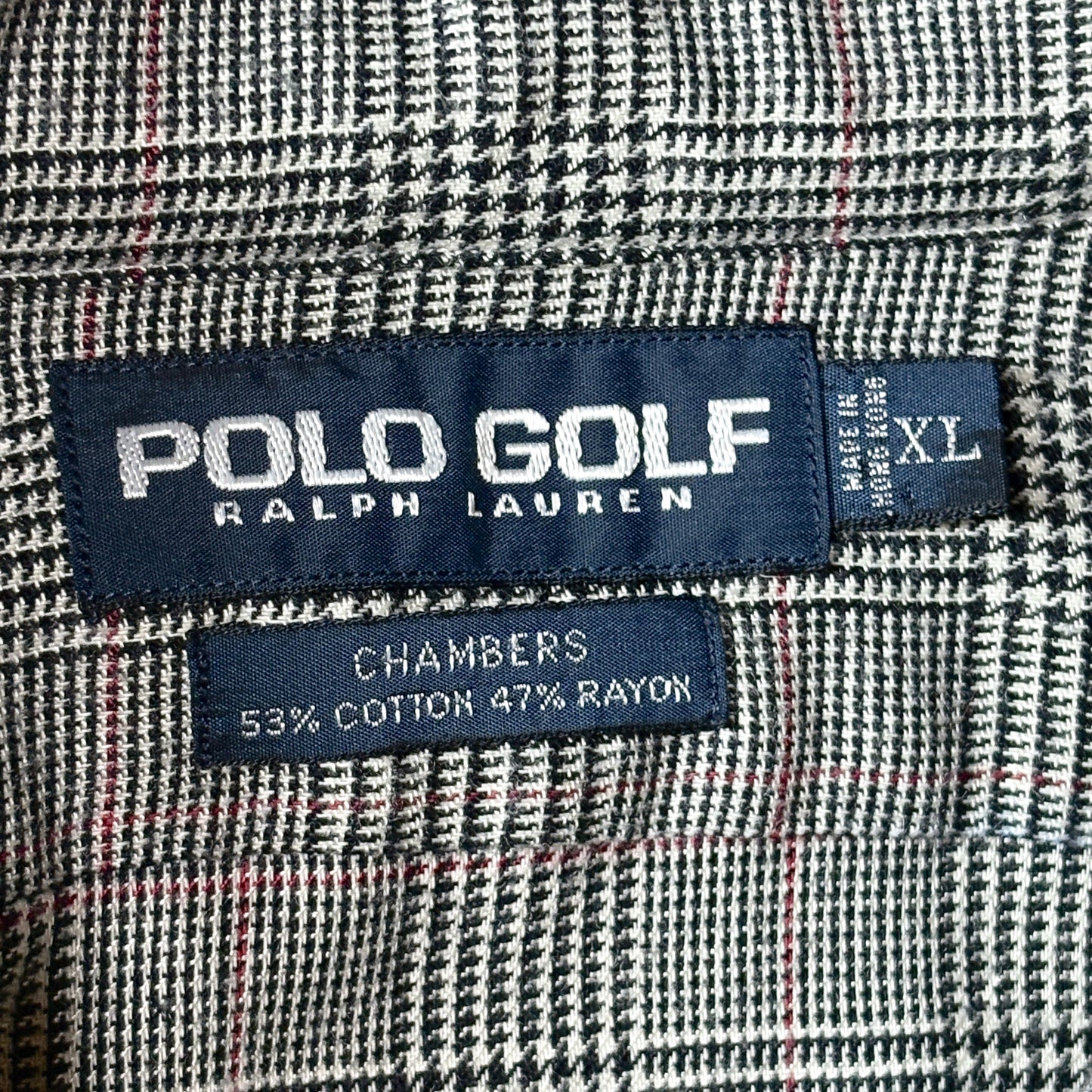Cotton Rayon Glen Check Shirt Polo Golf Ralph Lauren – XL