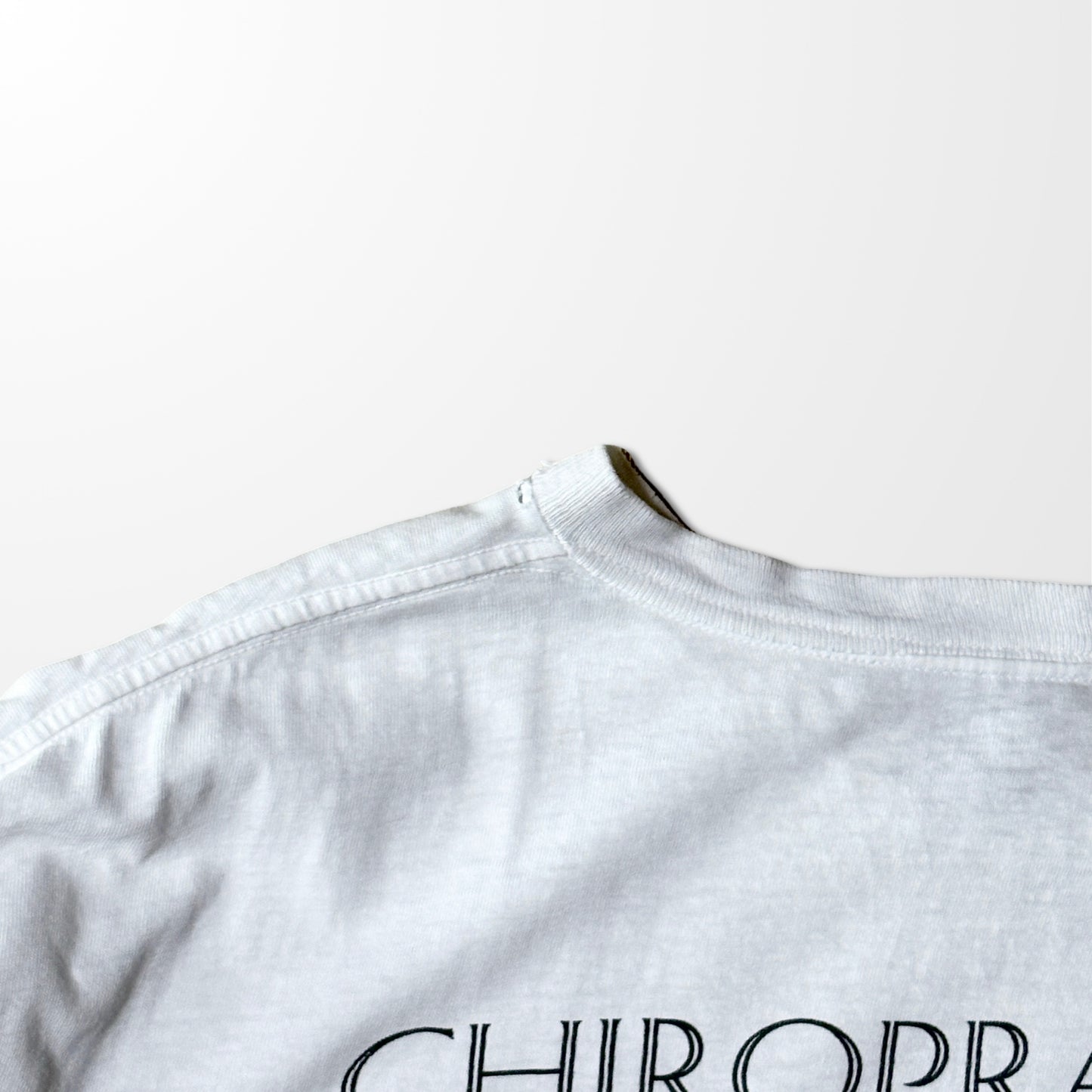 ONEITA Chiropractic Michelangelo Print Tee – L / White / 1995