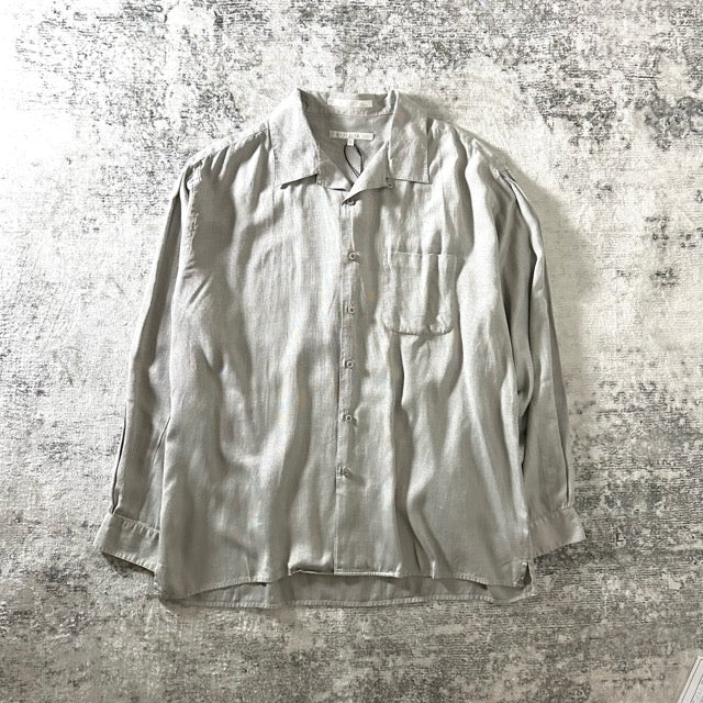 PERRY ELLIS Gray Textured Open Collar Shirt – XL