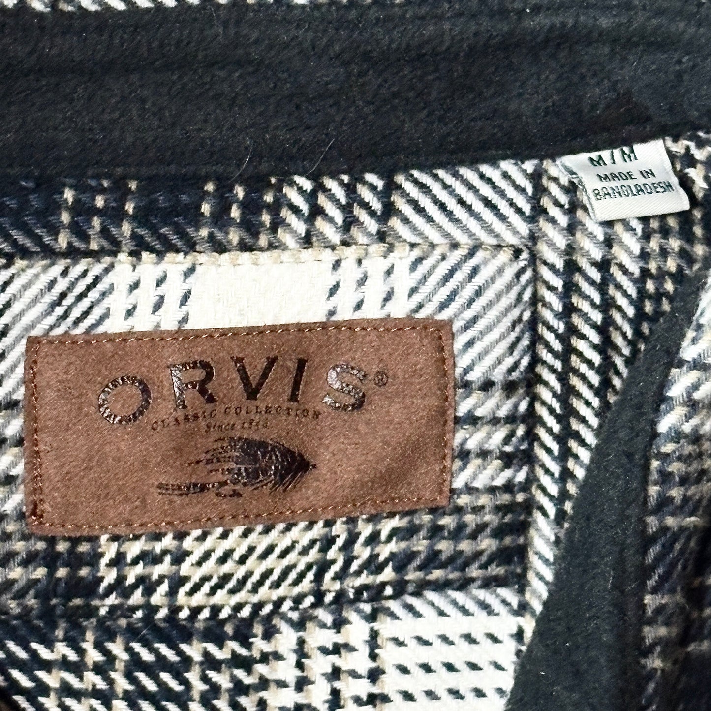 Flannel Check Shirt – M, Black & White