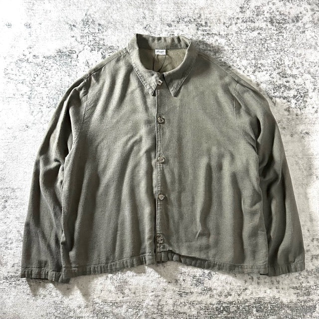 Linen Short Jacket Olive Relaxed Fit – L - CP SHADES