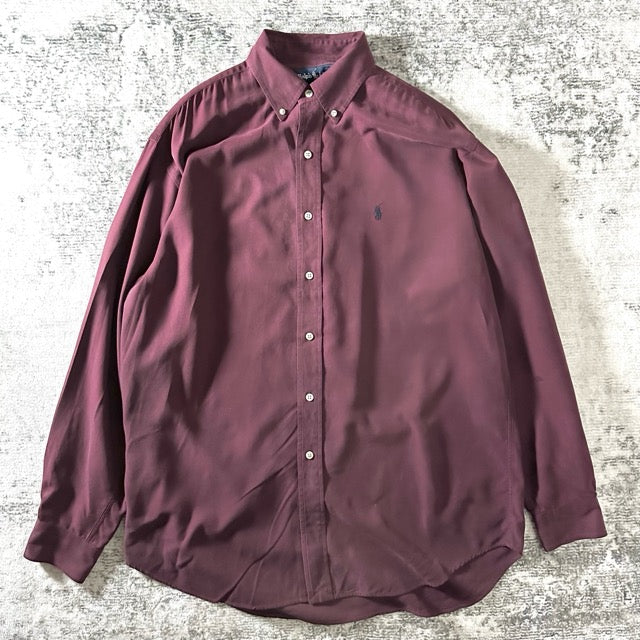 Ralph Lauren Burgundy Silk Blend Shirt – M