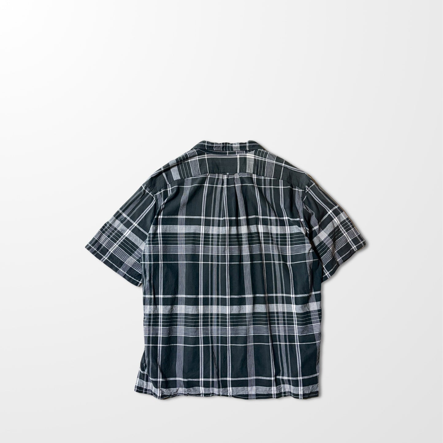 CALDWELL Ralph Lauren Black Cotton Check Open Collar Shirt – XXL