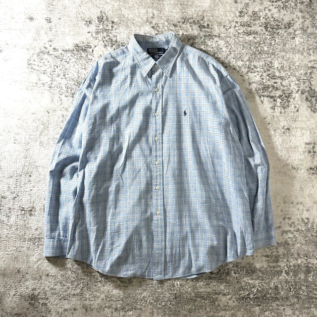 Polo by Ralph Lauren Blue Check Linen Blend Shirt – L