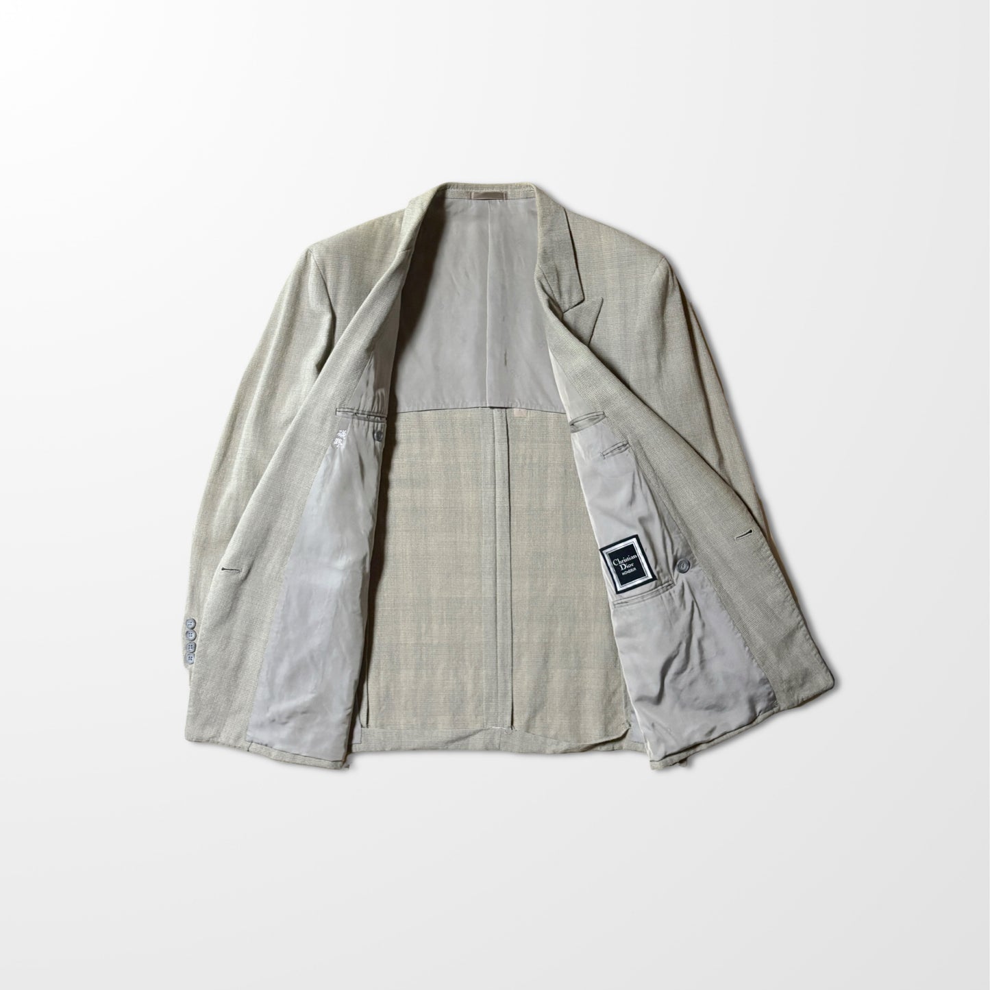 Christian Dior Monsieur Double-Breasted Jacket - Light Gray Glen Check Wool