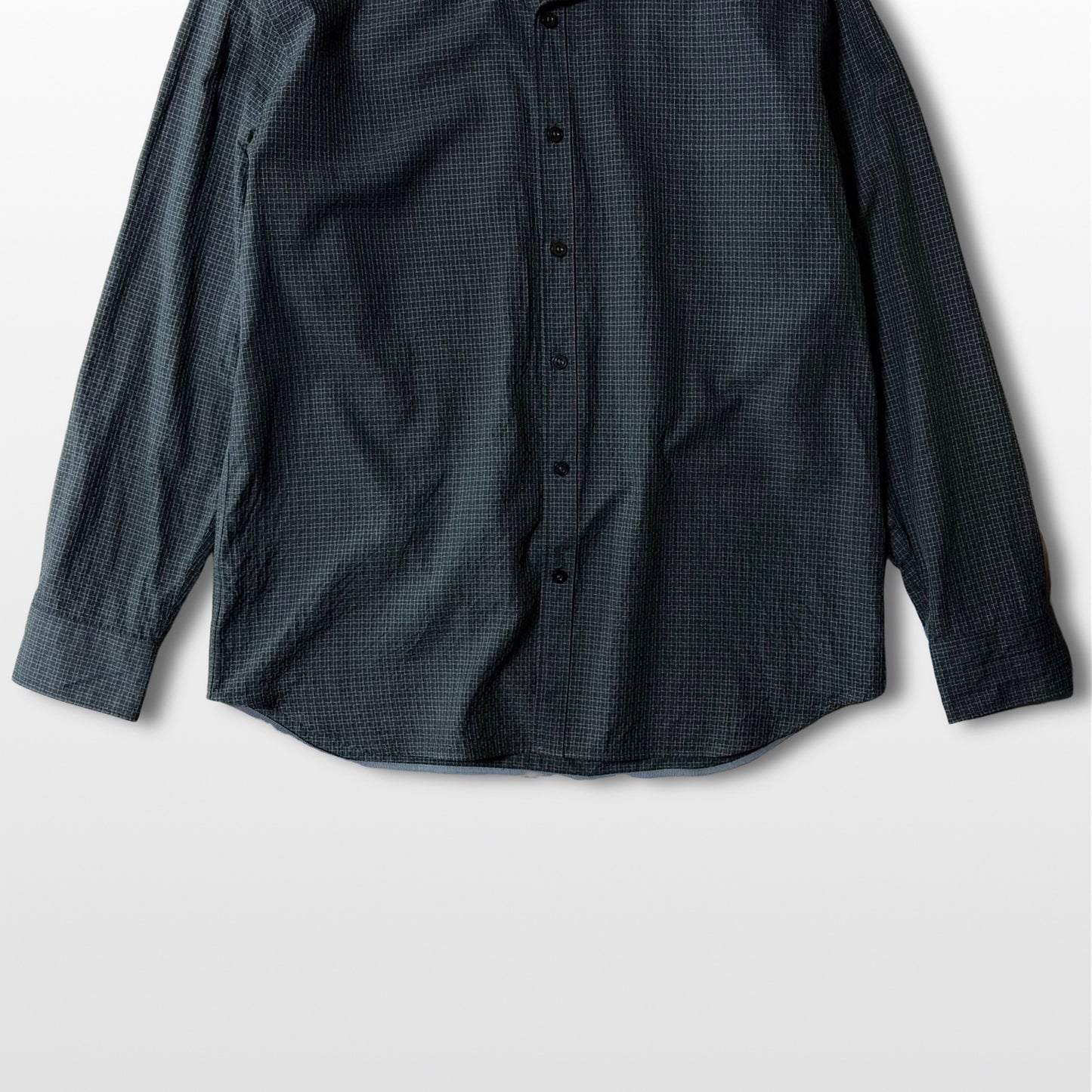 Silk Mini Check Shirt Charcoal Gray L Tommy Bahama