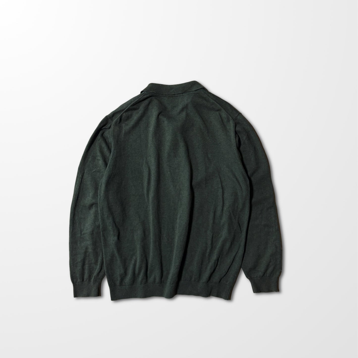 L.L.Bean Cotton Nylon Knit Polo Sweater Green – L