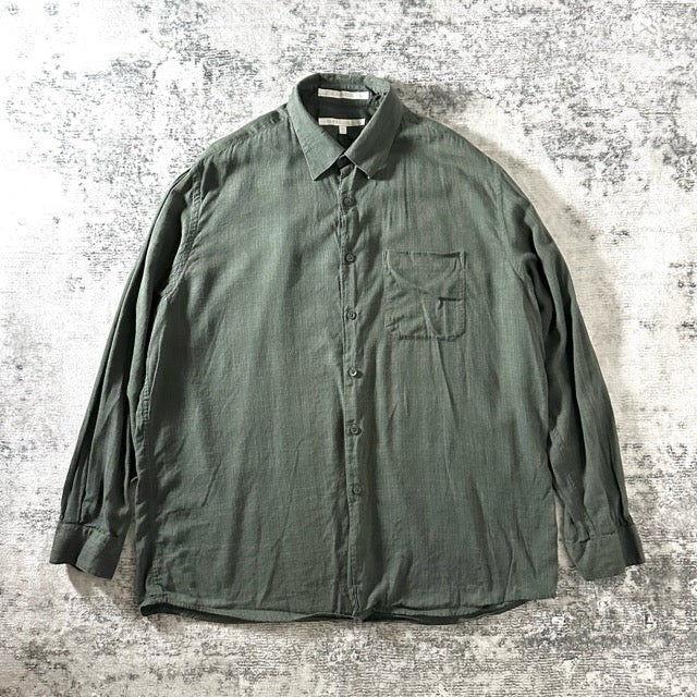Perry Ellis Rayon Blend Shirt Green Solid – XL