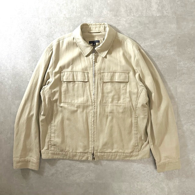 Cotton Linen Zip Jacket Beige – Banana Republic XL