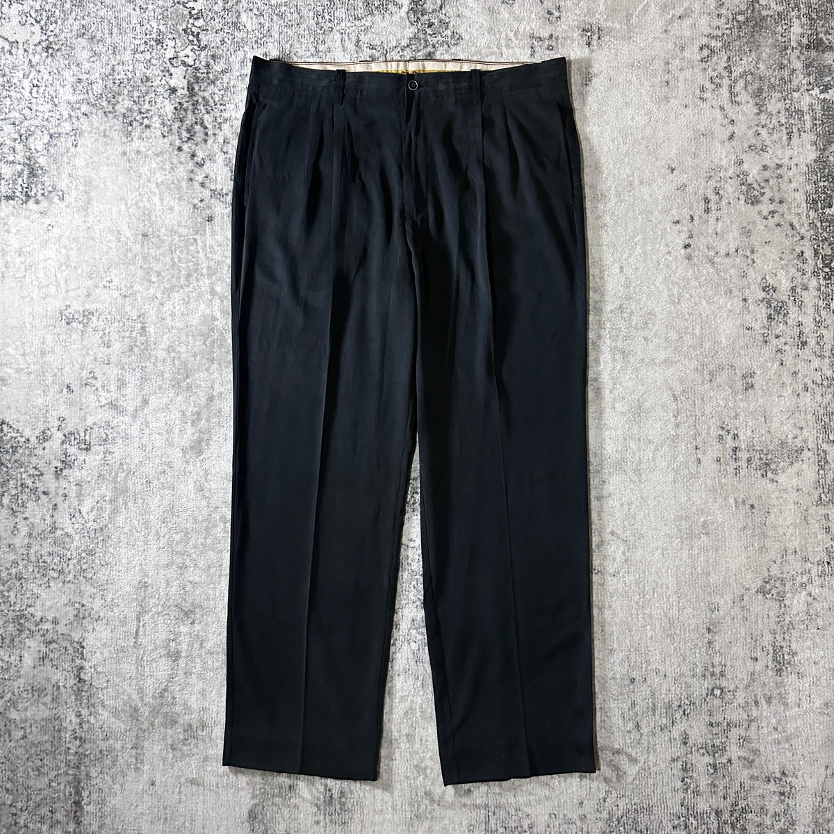 Tommy Bahama Black Silk Blend Pleated Trousers Size 36x32