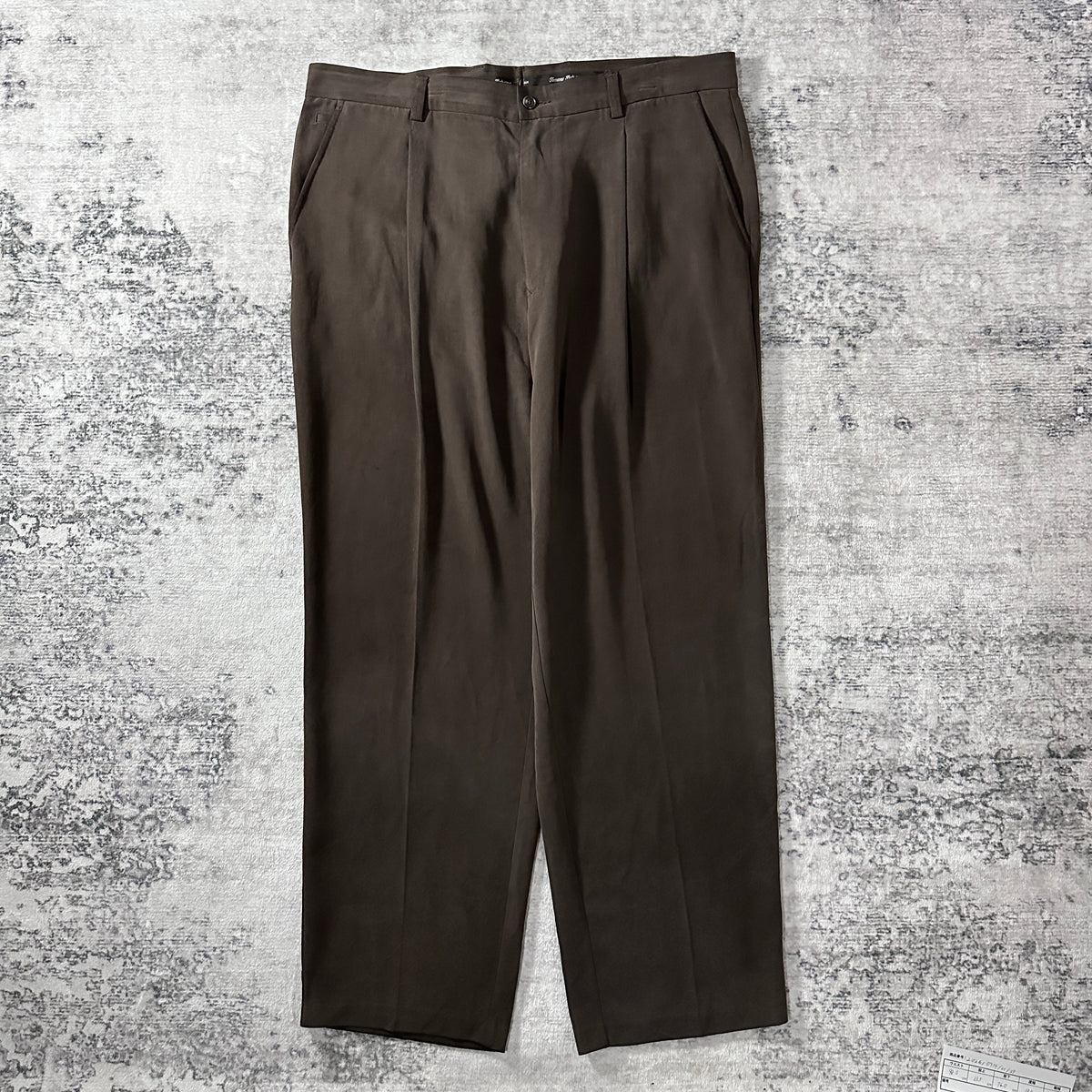 Tommy Bahama Dark Brown 100% Silk Pleated Trousers Size 38x30