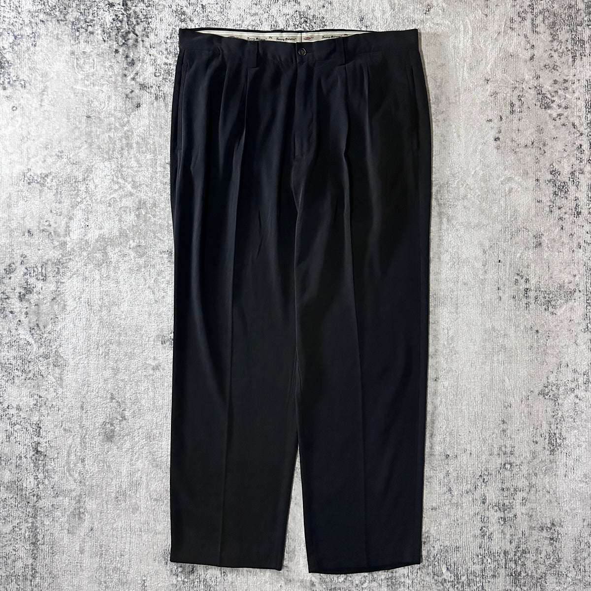 Tommy Bahama Black 100% Silk Pleated Trousers Size 38x30