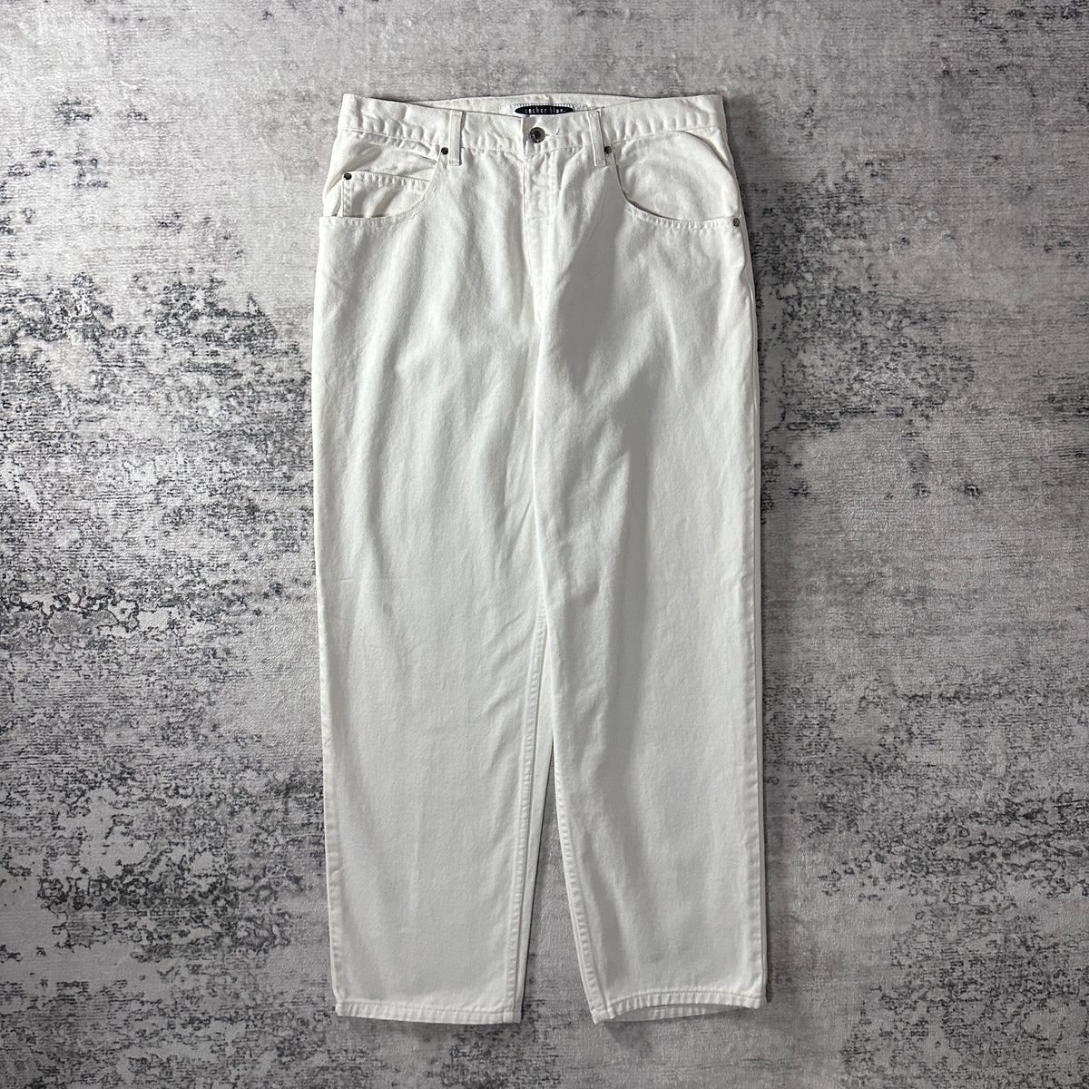Anchor Blue White Baggy Denim Jeans Size W36