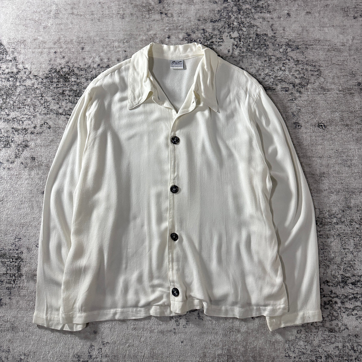 CP Shades White 100% Rayon Long Sleeve Shirt Size M