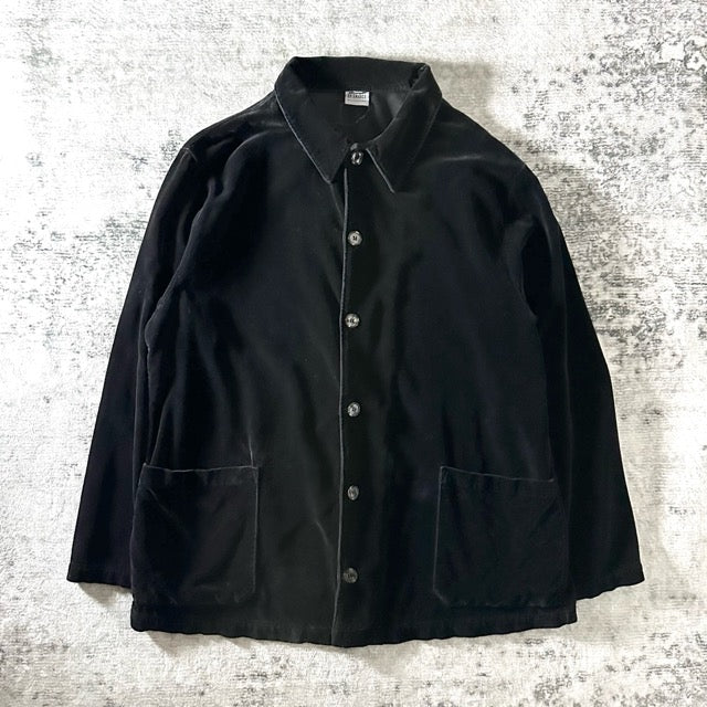 CP SHADES Black Cotton Velvet Shirt Jacket Relaxed Fit – M