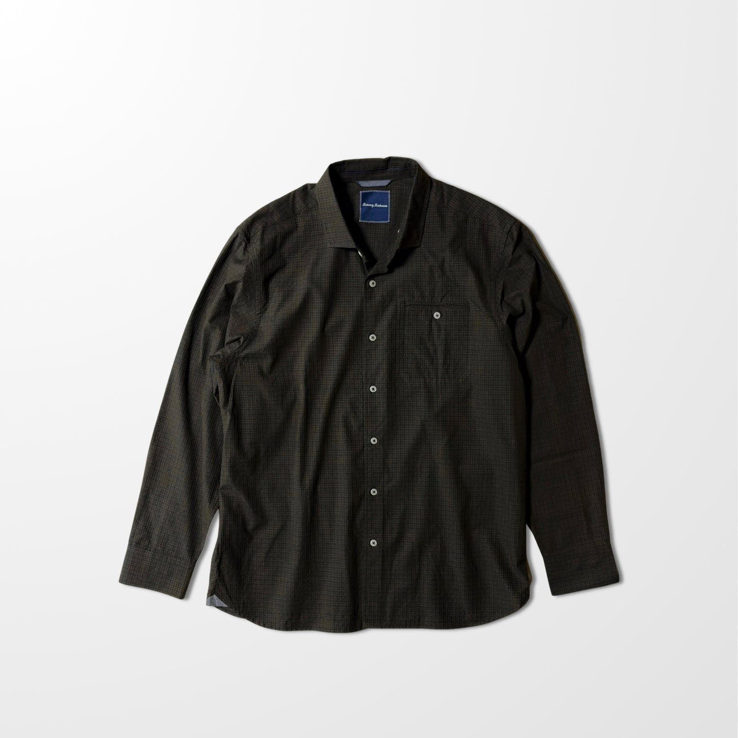 Silk Check Shirt Brown × Black L – Relaxed Urban Elegance