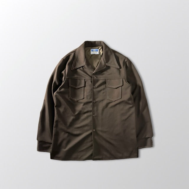 Brown Polyester Shirt Jacket – L