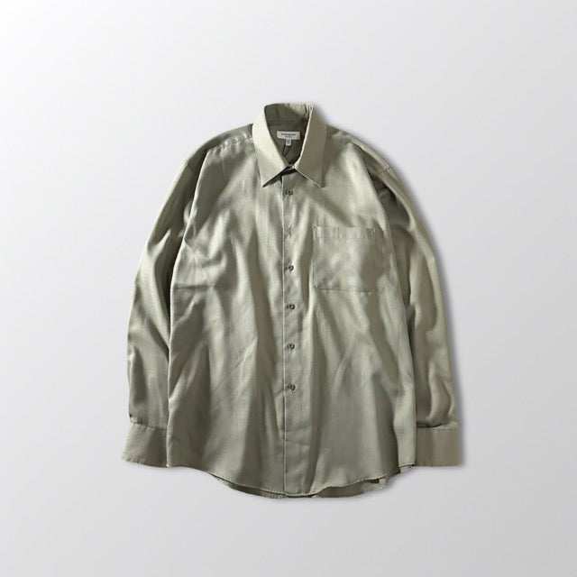 Yves Saint Laurent Olive Sheen Long Sleeve Shirt – L