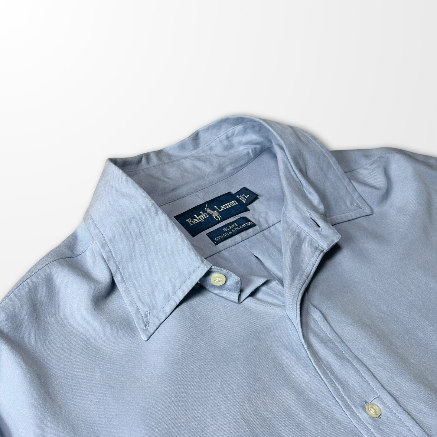 Ralph Lauren Silk Cotton Blend Blue Shirt – L