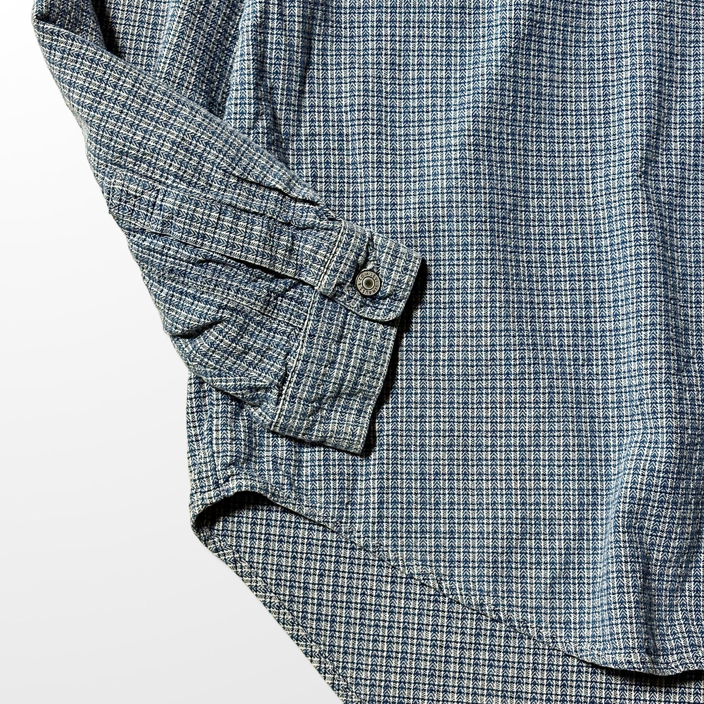 Blue Mini Check  Cotton Blue Mini Check Shirt – XL