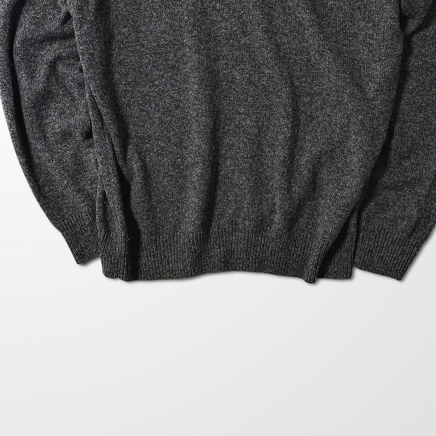 Henley Knit Sweater  Enzo Mantovani 100% Wool  – Charcoal – L