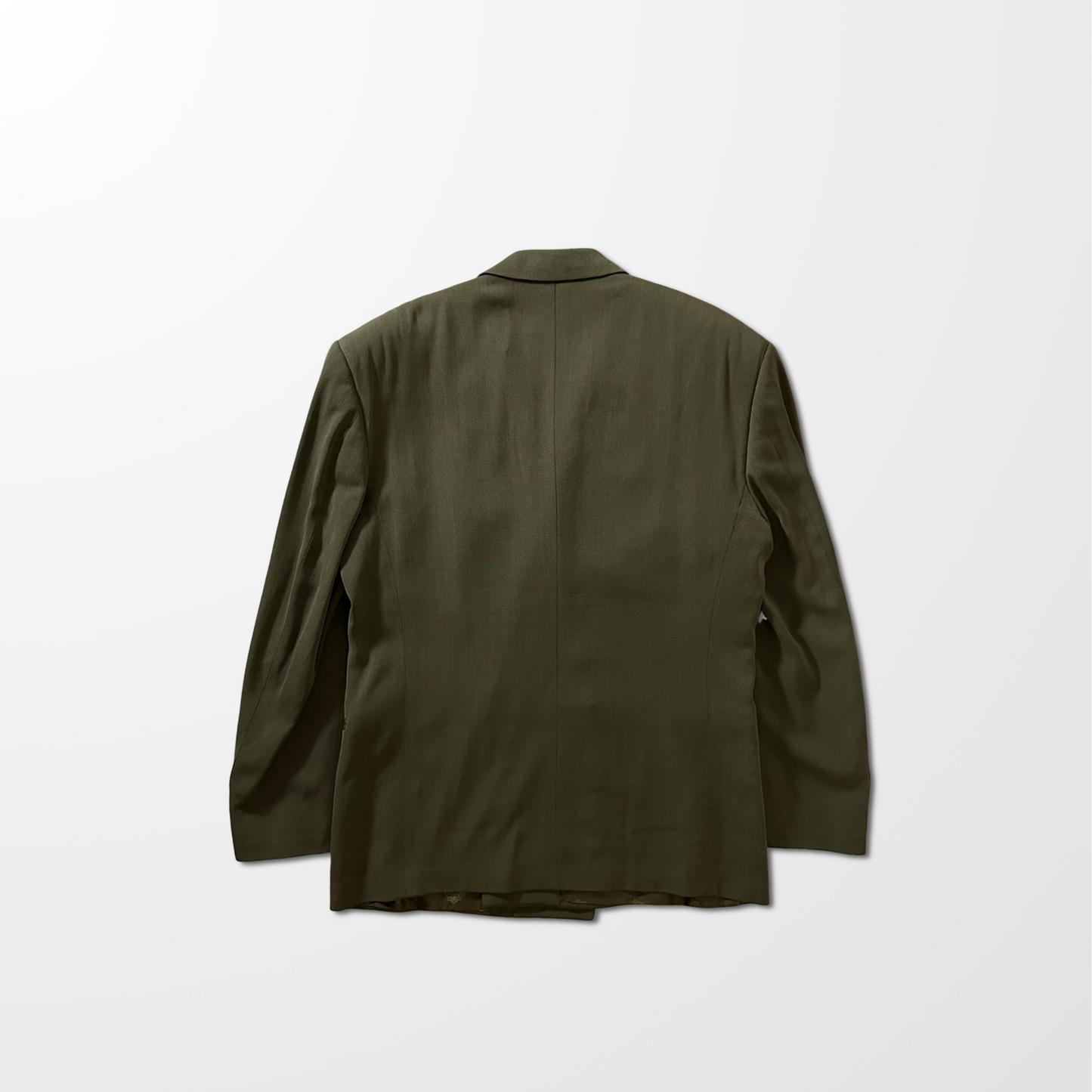 Double Breasted Jacket　Made in Italy Wool – Olive – Size XL