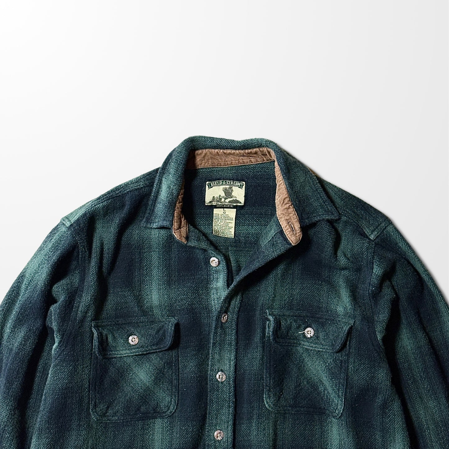 Flannel Cotton Green Check Shirt Jacket – L