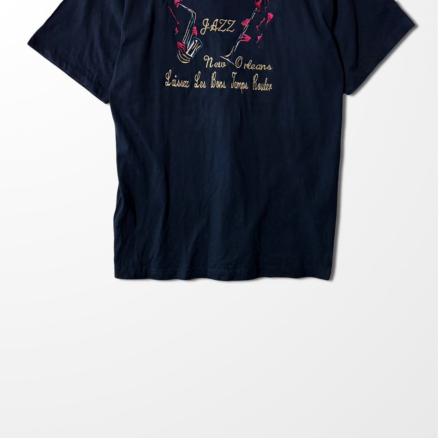 Jazz Silhouette T-shirt / New Orleans quote / faded black