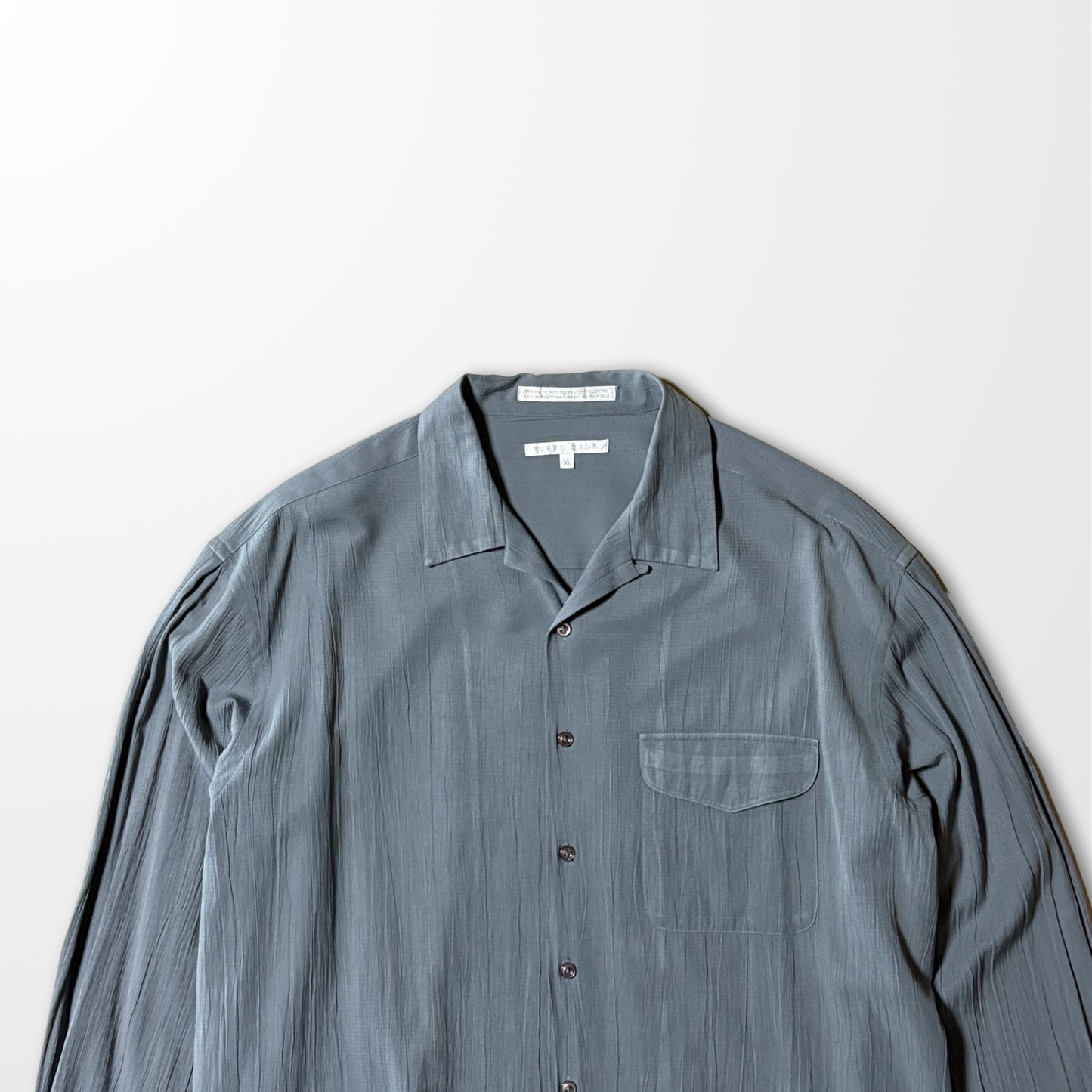 Perry Ellis Rayon Poly Open Collar Shirt XL – Gray Texture