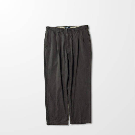 Polo by Ralph Lauren Cotton Pleated Trousers – 36×30, Charcoal Gray