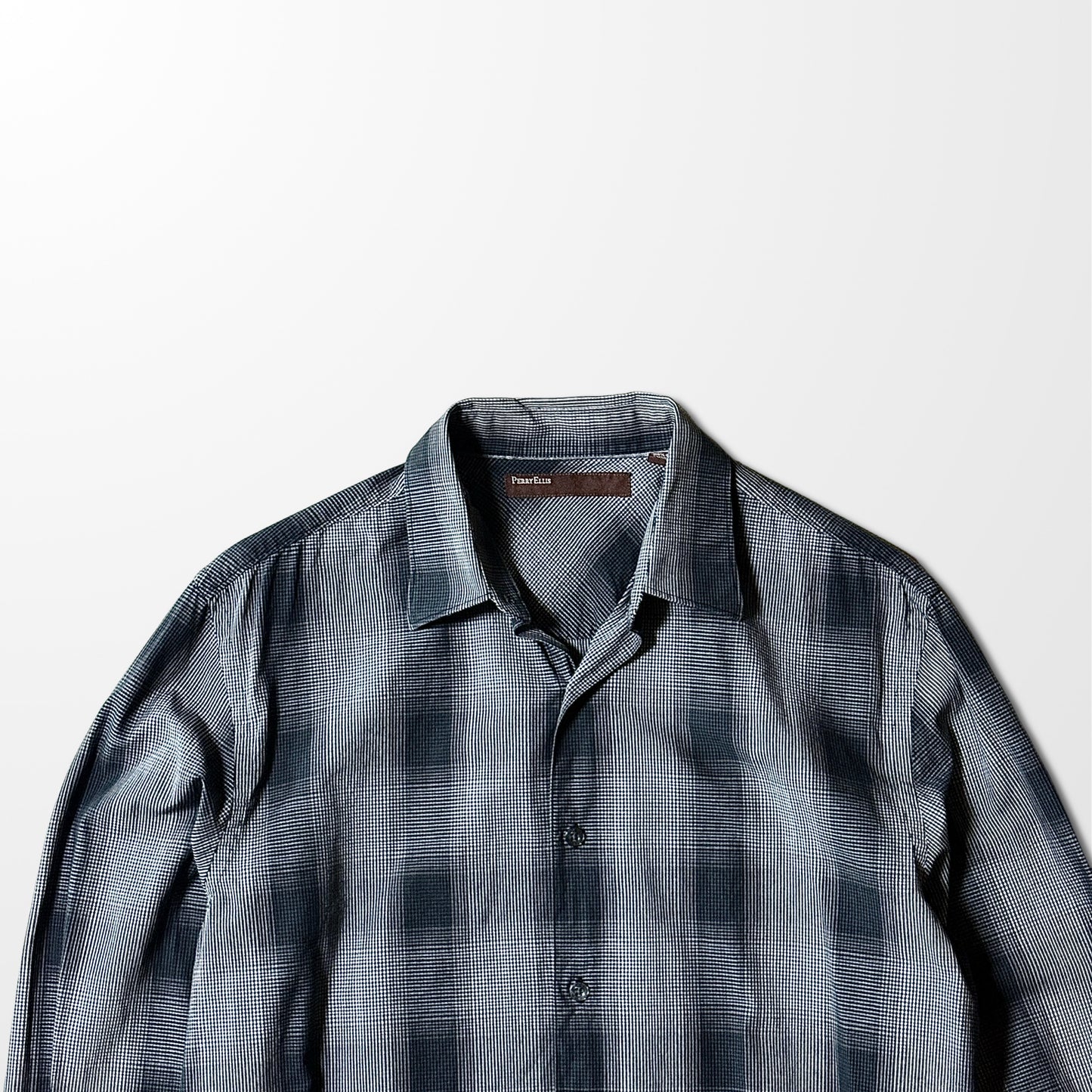 Perry Ellis Cotton Black & White Check Shirt – M